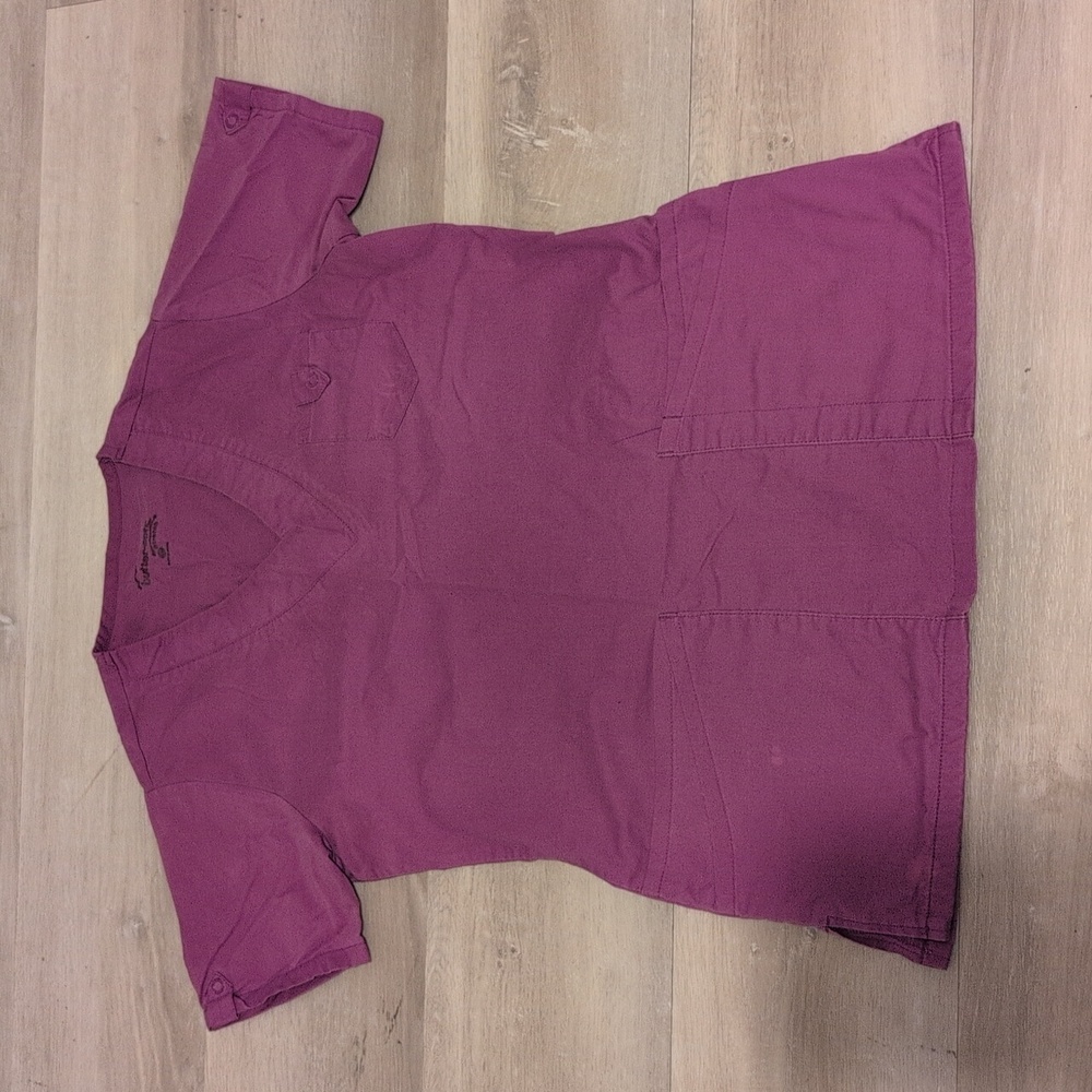 Buttersoft Stretch Solid Purple Scrub Top - XS